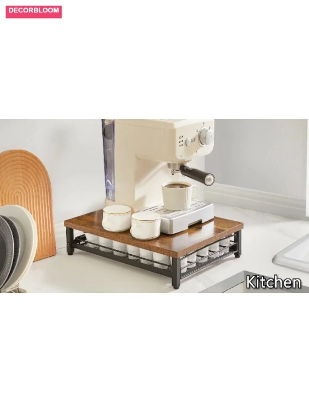 Wooden Coffee Pod Holder 35 Capacity Sliding Drawer for K-Cup
